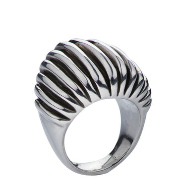 Anillo Tornado Plateado Liso
